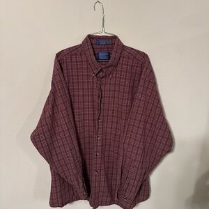 Pendleton Shirt Mens XXL burgundy Plaid Long Sleeve Button Down Broadway Cotton